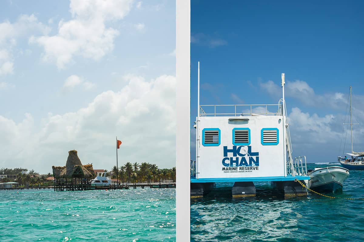 Snorkeling Tours From San Pedro, Belize: BEST SNORKELING IN CENTRAL AMERICA 10 one of the spots around san pedro that you boat may stop to buy marine park tickets // the floating office at hol chan marine reserve