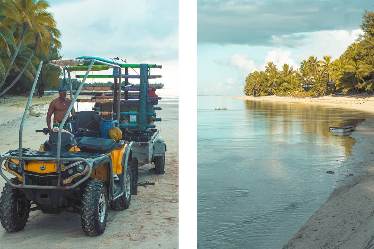 Swim With Sea Turtles In Rarotonga: Ariki Adventures 10 the tractor from ariki adventures with all our gear loaded on