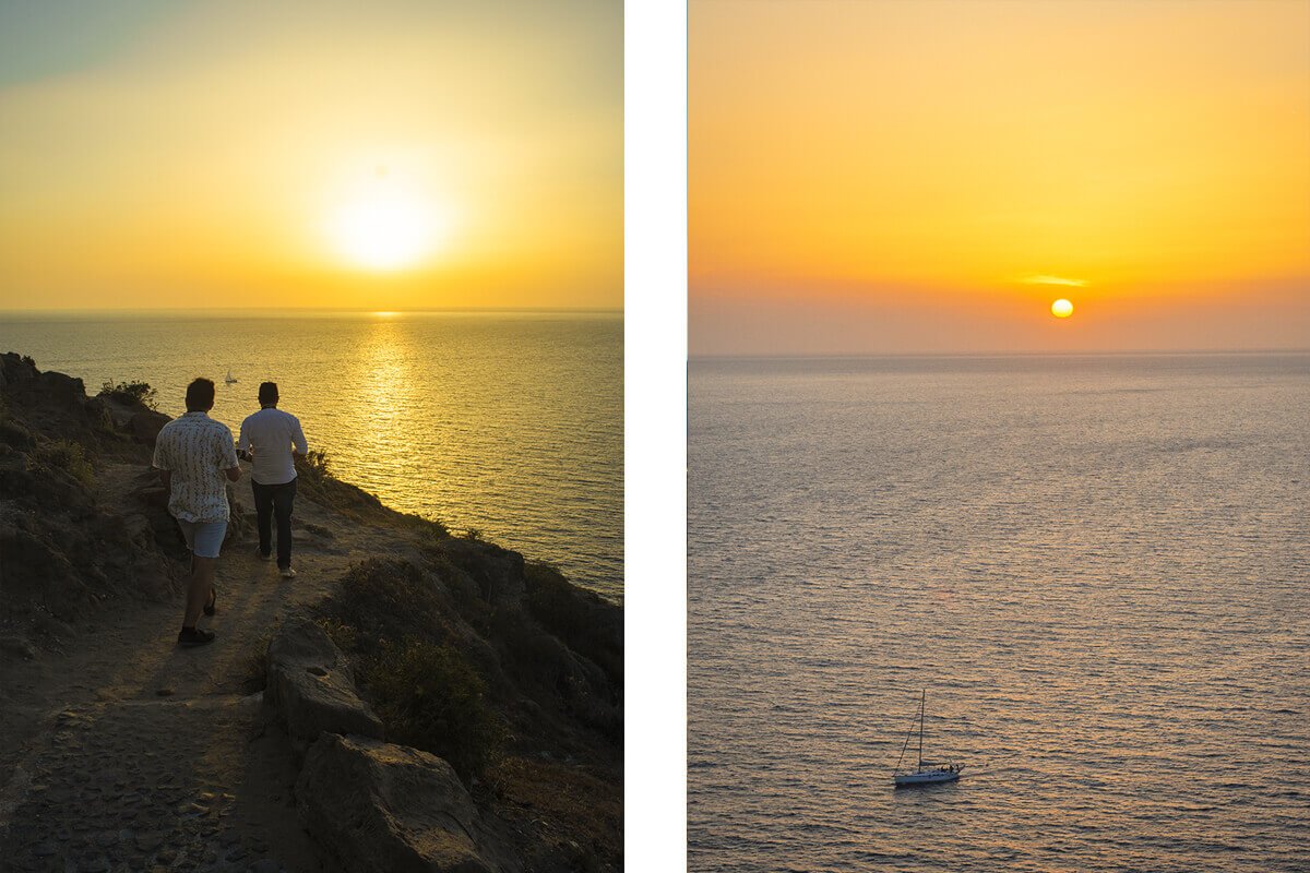 Sightseeing Santorini- Exploring In A Private Taxi With Santorini Best Tours 22 watching sunset in santorini lighthouse