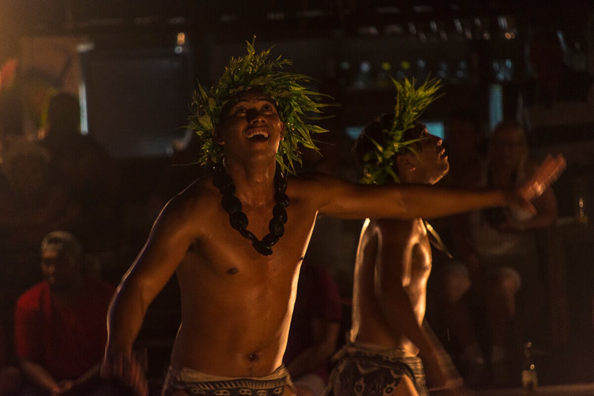 Te Vara Nui Cultural Show In Rarotonga: Is It Worth It 6 gentleman dancing in traditional cook island clothing