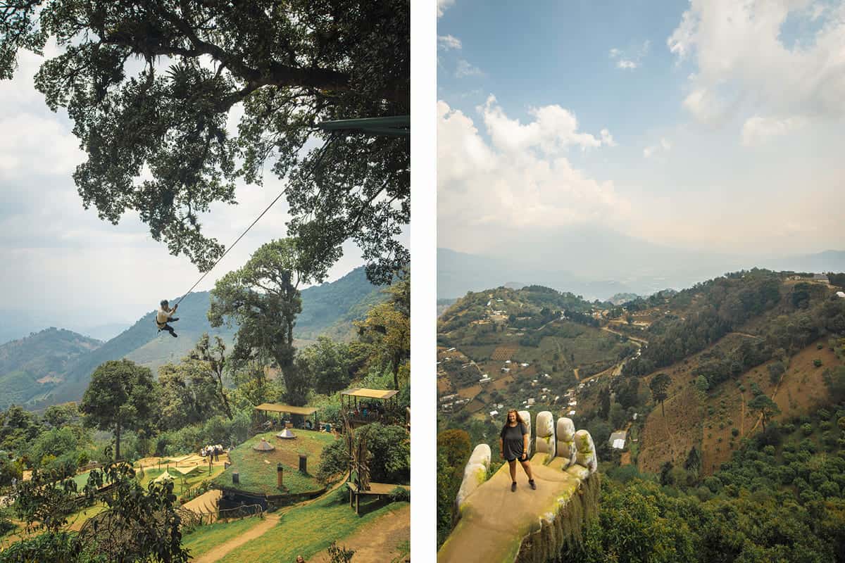 Visiting Hobbitenango: What You NEED To Know 2025 9 the swing at hobbitenango is not for the faint hearted // one of the many photo spots around the eco park