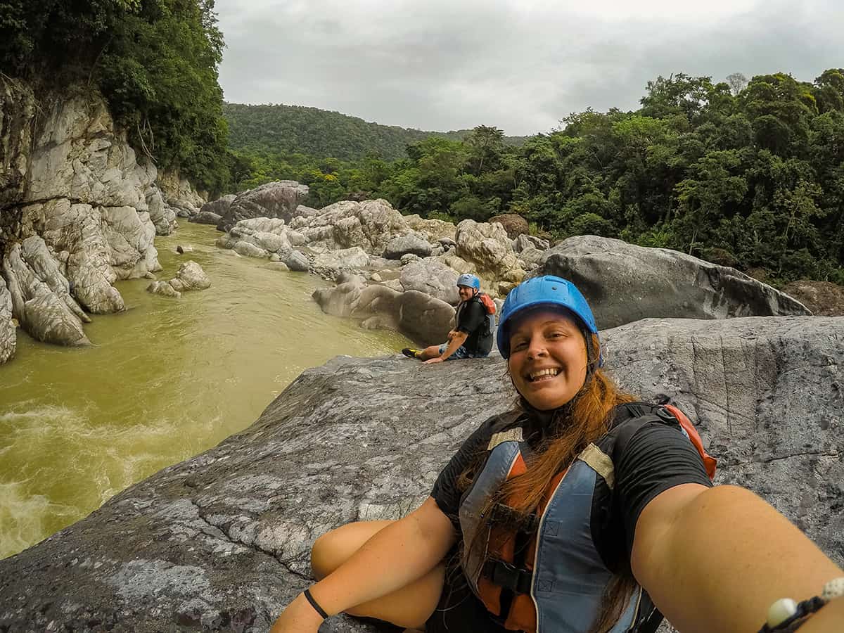 Best White Water Rafting In La Ceiba, Honduras: All You Need To Know 22 a cheeky selfie while taking a break from boulder jumping on our white water rafting tour in honduras