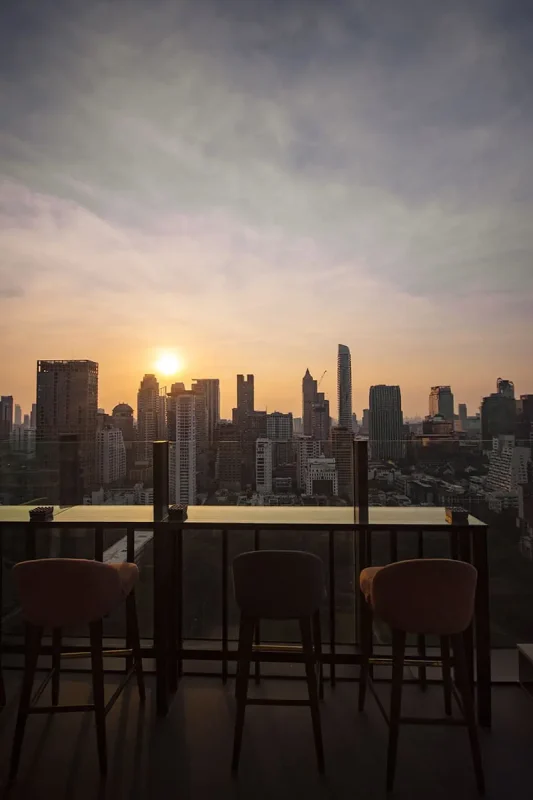 2 Days In Bangkok Itinerary: The ULTIMATE Guide 2025 9 view during sunset from char skybar in bangkok
