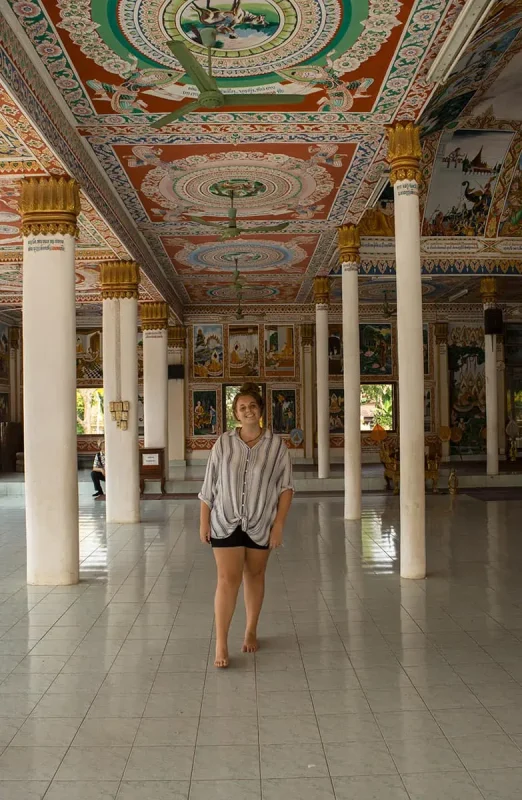 2 Weeks In Laos Itinerary: BEST Route North To South 23 tasha amy inside one of the temples in vientiane