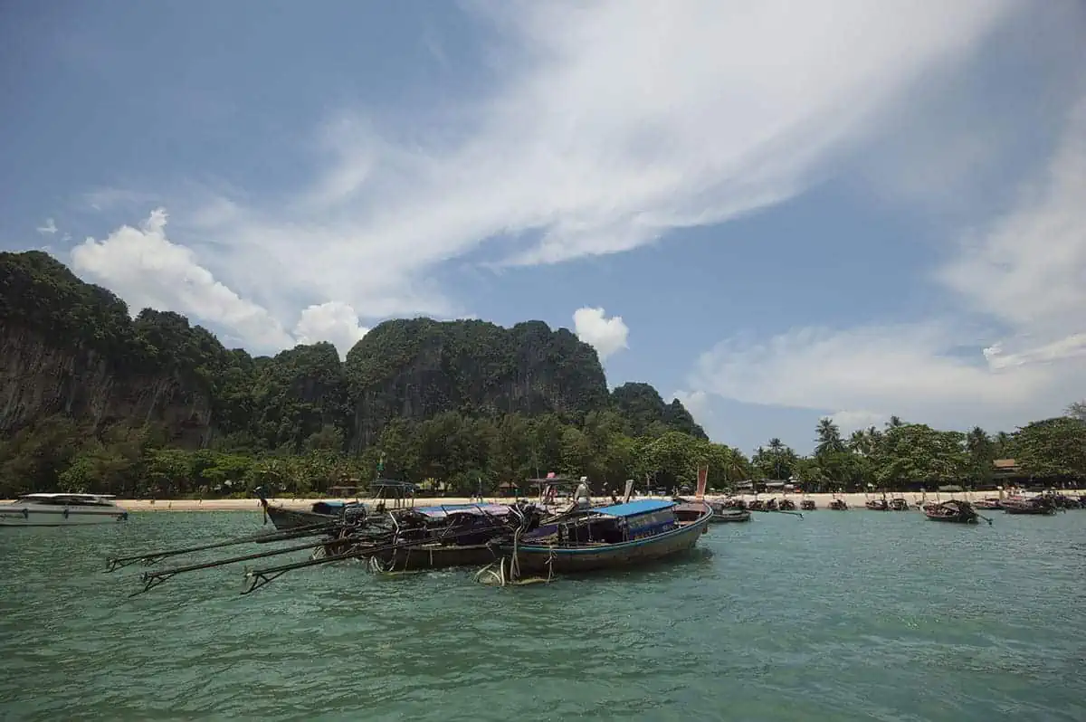 3 Week Thailand Itinerary: Islands, Cities & Culture (2025) 36 local thai longtail boats while arriving at railay beach