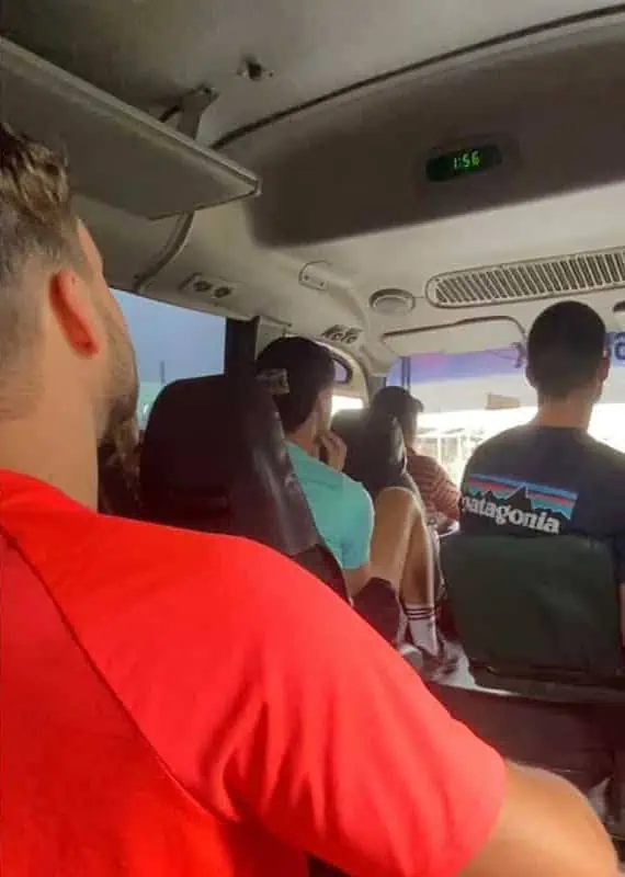 Acatenango Volcano Hike Difficulty: BEST GUIDE (2025) 17 jumping on the bus to the trailhead of the hike