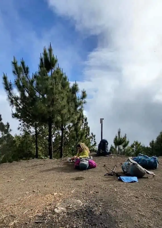 Acatenango Volcano Hike Difficulty: BEST GUIDE (2025) 11 having a quick rest and a breather on the acatenango volcano hike difficulty