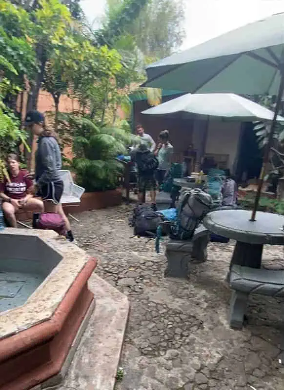 Acatenango Volcano Hike Difficulty: BEST GUIDE (2025) 16 at the wicho and charlies office in antigua packing for our acatenango volcano hike