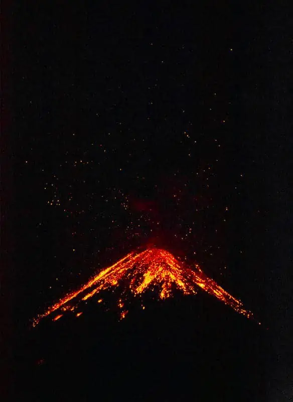 Acatenango Volcano Hike Difficulty: BEST GUIDE (2025) 23 rocks and lava flying up into the night sky