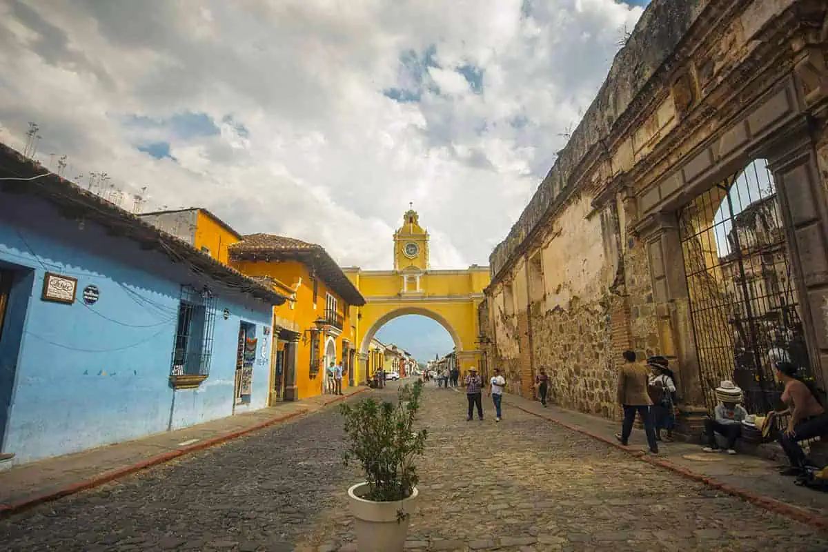 Antigua To Lake Atitlan: By Chicken Bus, Shuttle Or Taxi 9 checking out the famous photo spot in antigua, many tourist shuttles will pick you up from this tourist area