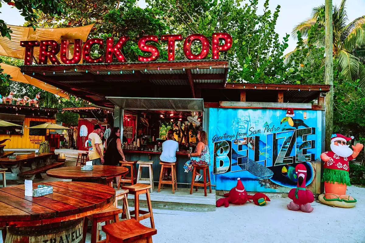 Backpacking Belize: The BEST Guide For Travelers 2025 34 enjoying a meal from the truck stop in san pedro is a must when backpacking belize on a budget