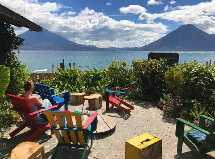 The 8 BEST Hostels In Lake Atitlan: My Favorites (2025) 11 one of the chill areas with incredible views at la iguana perdida hostel