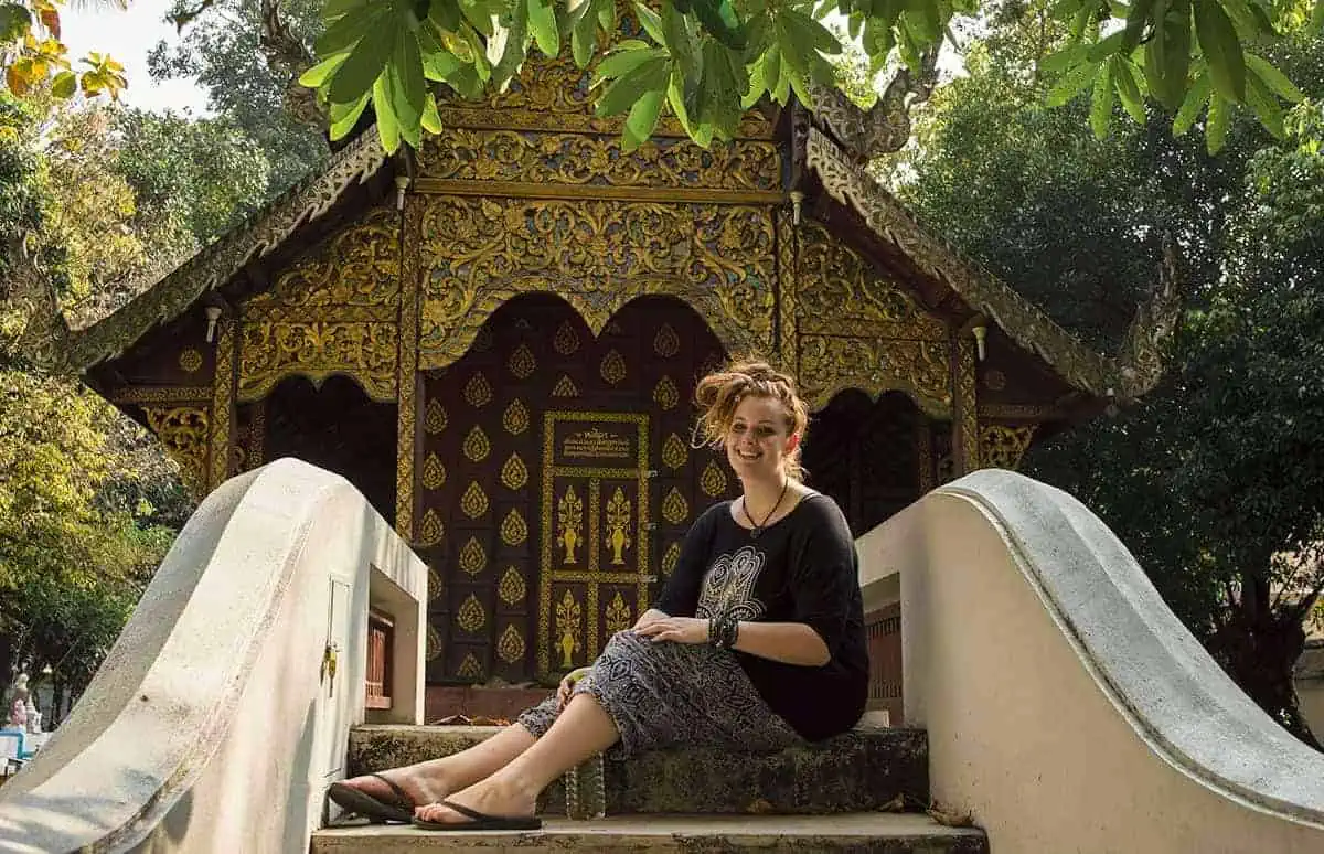 Chiang Mai To Luang Prabang: All You Need To Know 2025 6 tasha amy hanging out at one of the beautiful temples in chiang mai