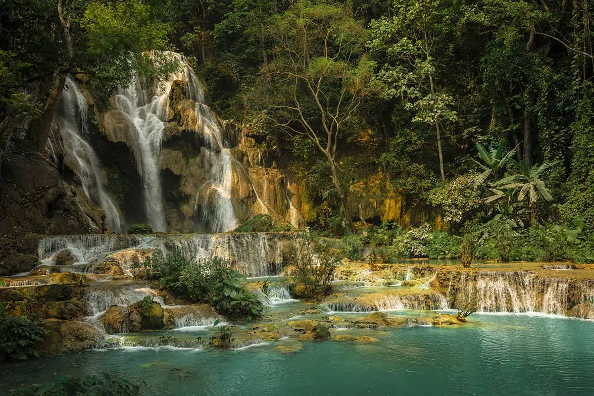Chiang Mai To Luang Prabang: All You Need To Know 2025 22 the main waterfall at kuang si falls in luang prabang