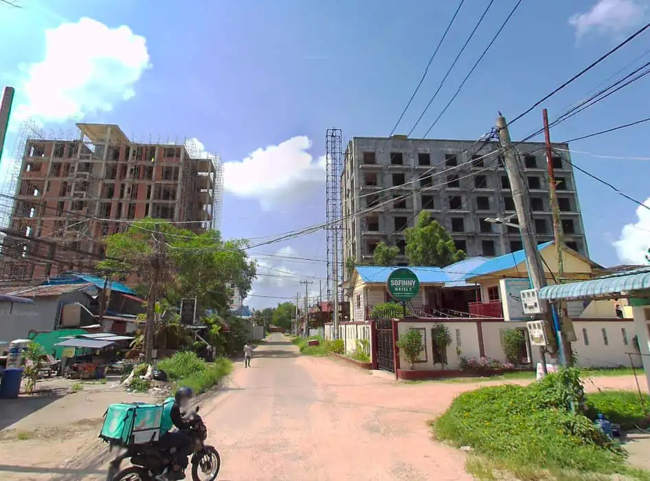 Is Sihanoukville Worth Visiting In 2025? 20 parts of sihanoukville still looking a bit like the past with firt roads and small houses, however the construction behind is a sign of the future