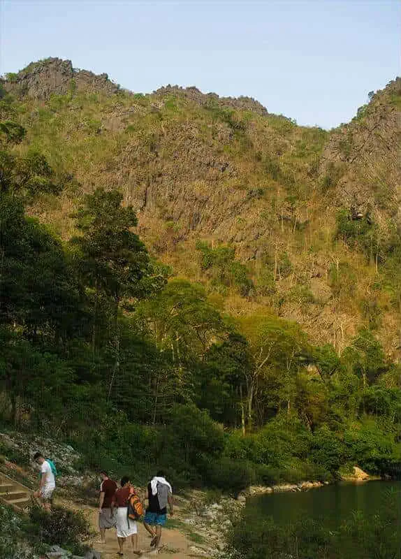 Kong Lor Cave, Laos: ULTIMATE Guide (2025) 28 climbing up the staircase back to the carpark after a swim on the nam hin bun river