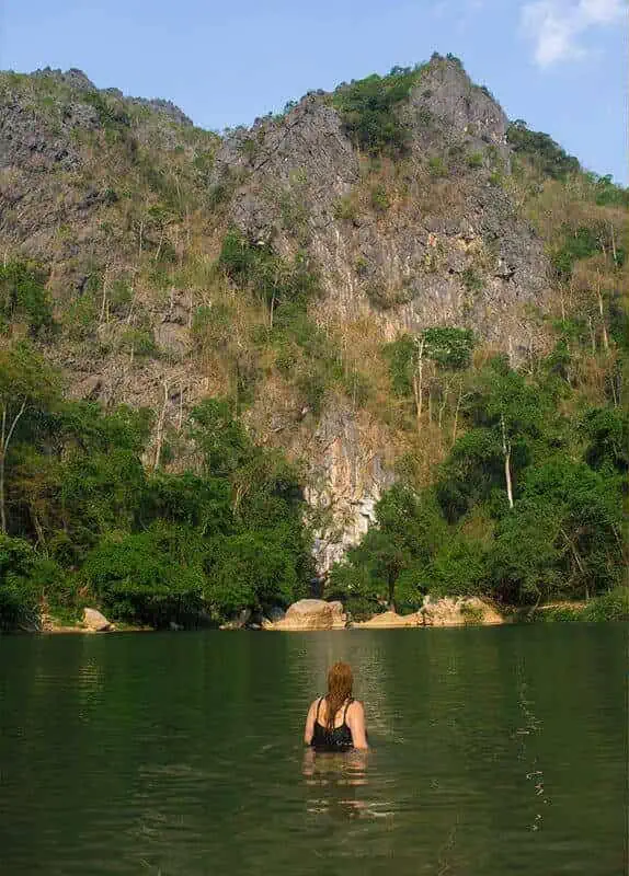 Kong Lor Cave, Laos: ULTIMATE Guide (2025) 27 swimming in the nam hin bun river around kong lor laos