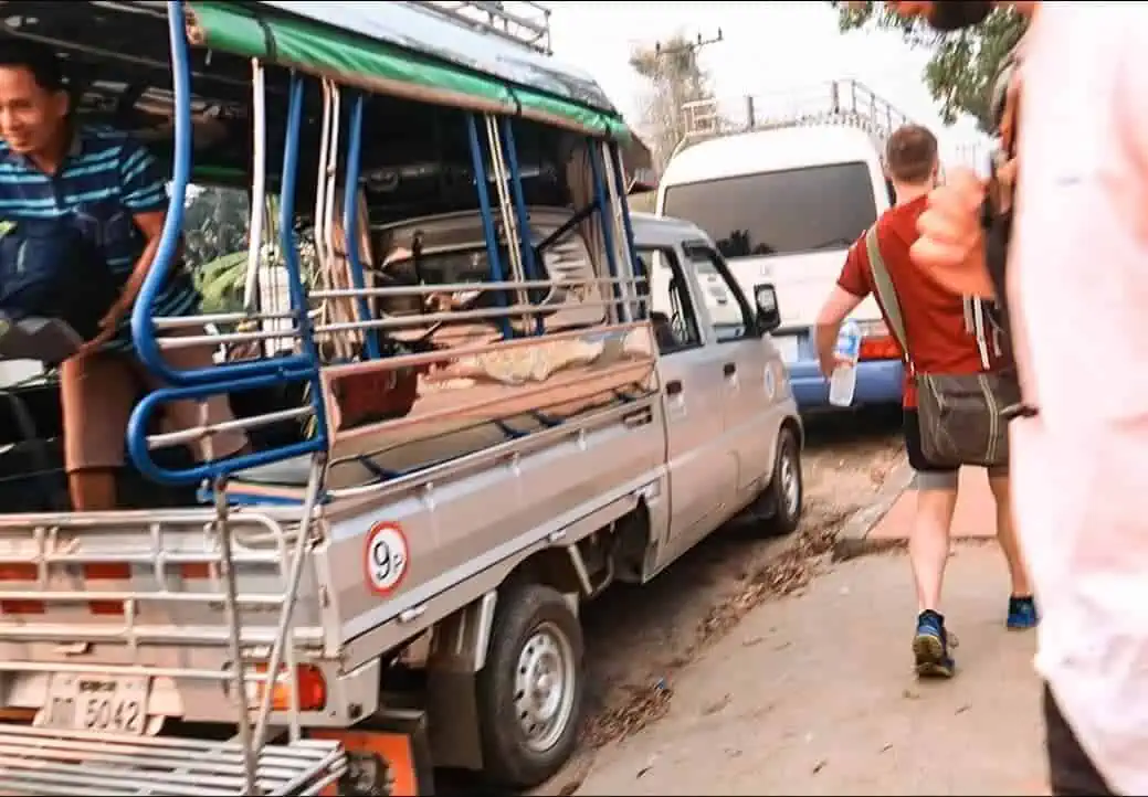 Luang Prabang To Vang Vieng: Train, Bus Or Shuttle? 10 changing from tuk tuk to bus in luang prabang
