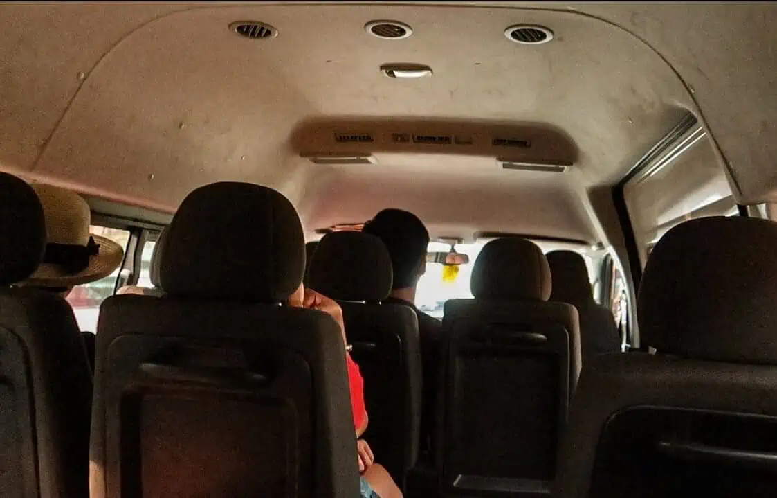 Luang Prabang To Vang Vieng: Train, Bus Or Shuttle? 12 inside a shared shuttle from luang prabang to vang vieng laos