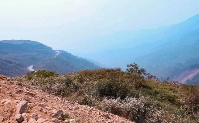 viewpoint over mountains from luang prabang to vang vieng