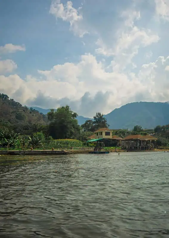 Panajachel To San Pedro & The Towns Between: How To Travel Around Lake Atitlan 42 making a quick stop in san juan la laguna on the water taxi in lake atitlan