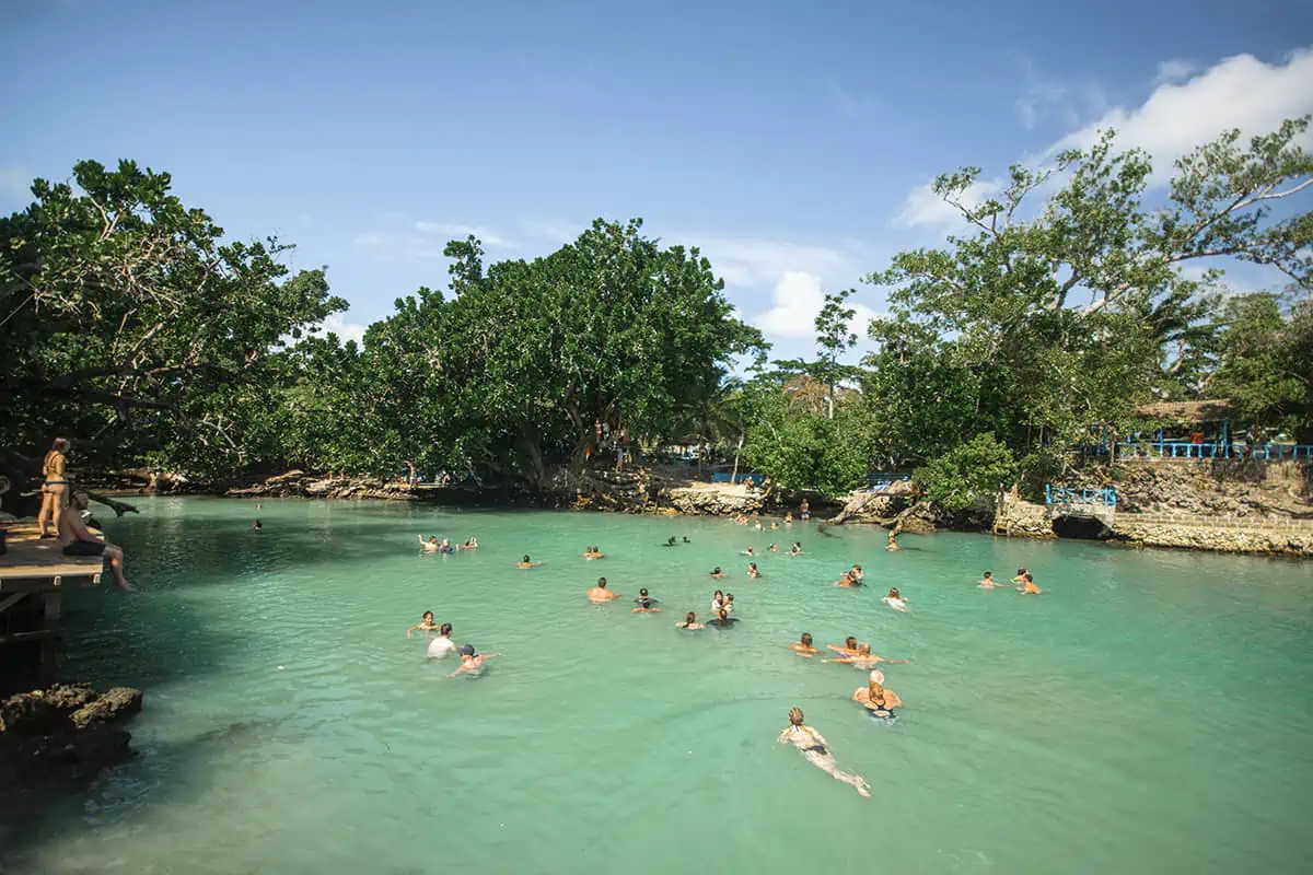Port Vila Blue Lagoon: BEST Tips For Visiting 2025 12 swimming in the waters of the blue lagoon port vila with other cruise ship guests