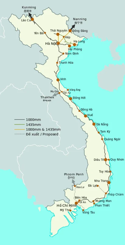 Vietnam Sleeper Train Ultimate Guide For Tourists (2025) 6 Map of the Vietnam train network highlighting key routes and stations for travelers
