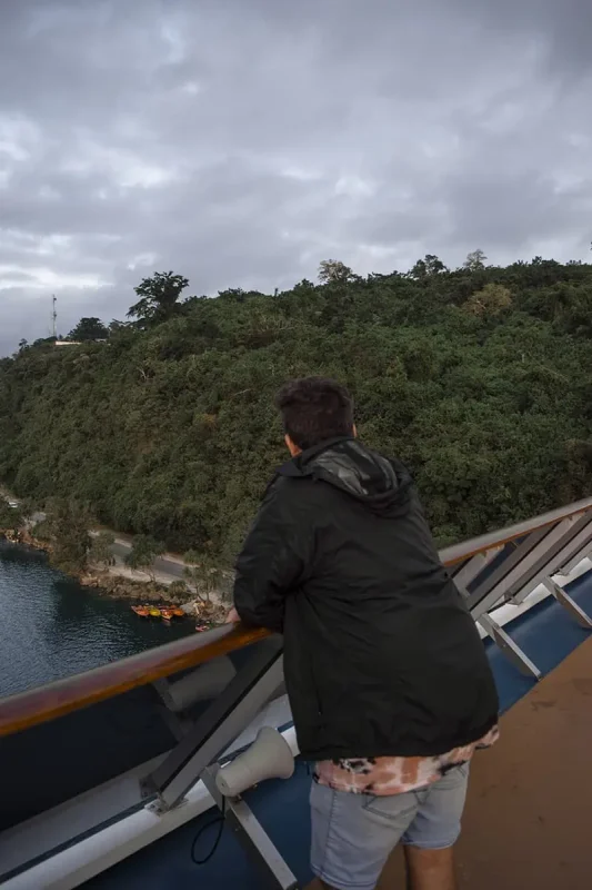 Vila Vanuatu Cruise Port: What To Know And Best Things To Do 8 waiting on the front of the ship while at port in vila vanuatu