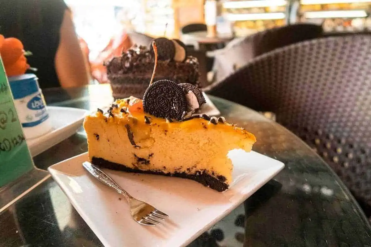 Where To Eat In Vang Vieng: BEST 11 Spots Worth Trying 4 a piece of oreo cheese cake from luang prabang bakery best breakfast in vang vieng